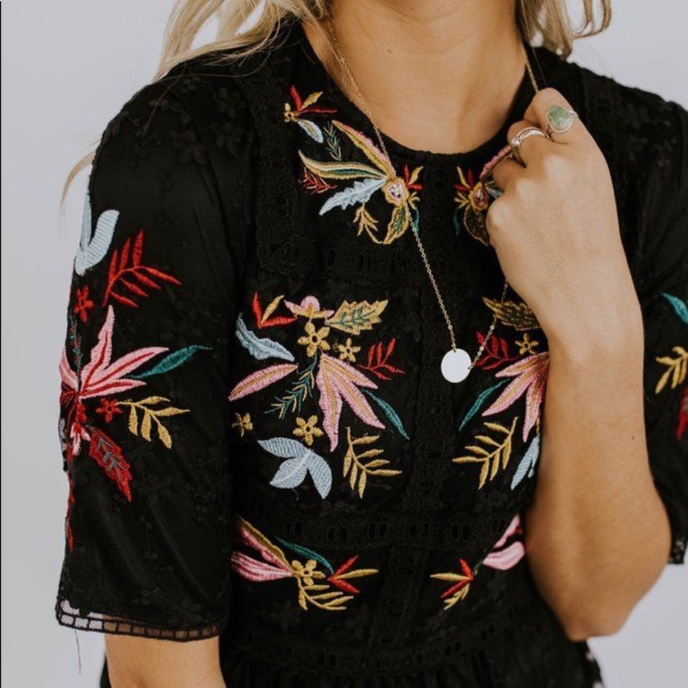Roolee Naomi Embroidered Dress